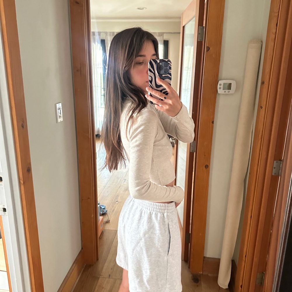 SKIMS Gray Cotton Fleece Shorts NEW w/tags